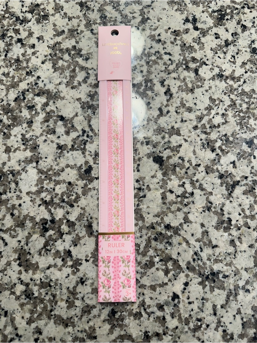 Yoobi Pink Floral Decorative Ruler